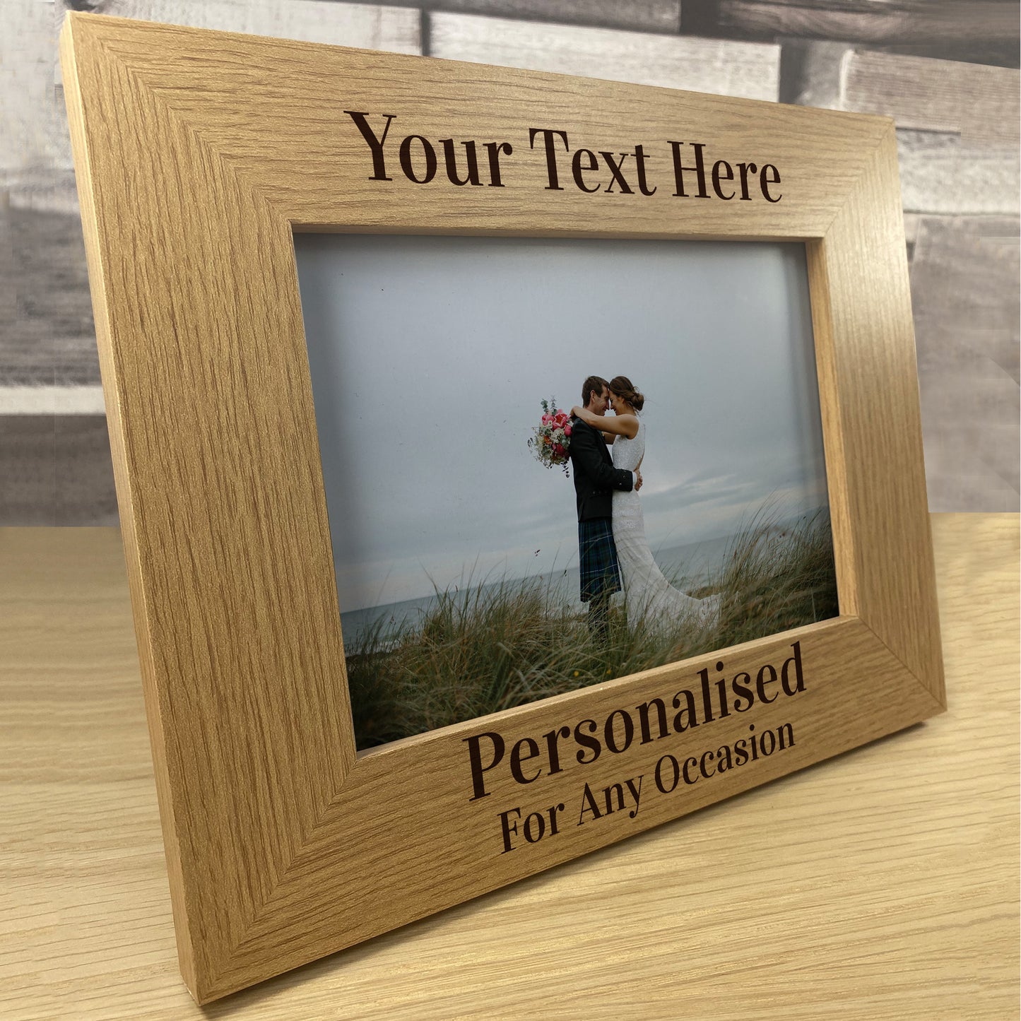 Personalised Wooden Photo Frame Engraved 7x5 Frame Custom