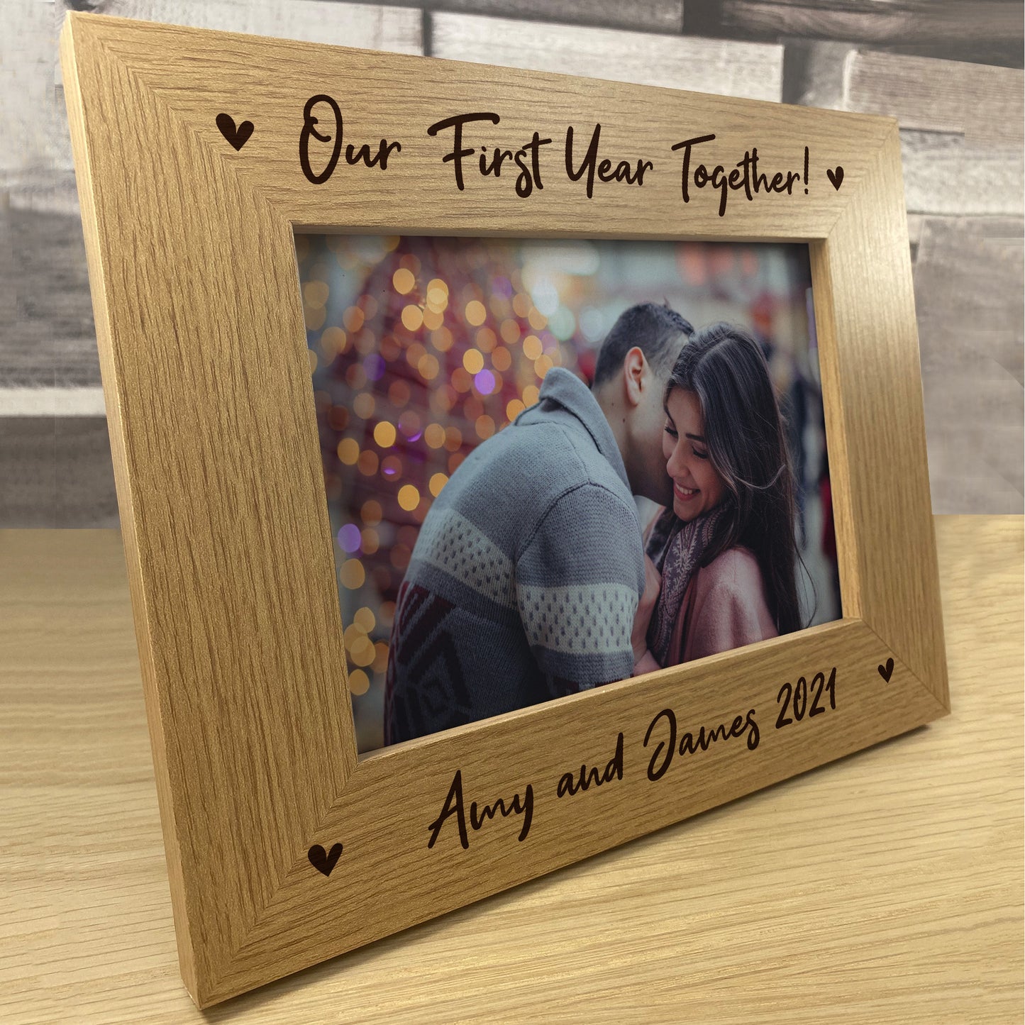 1st Anniversary Gift For Couple Personalised Photo Frame