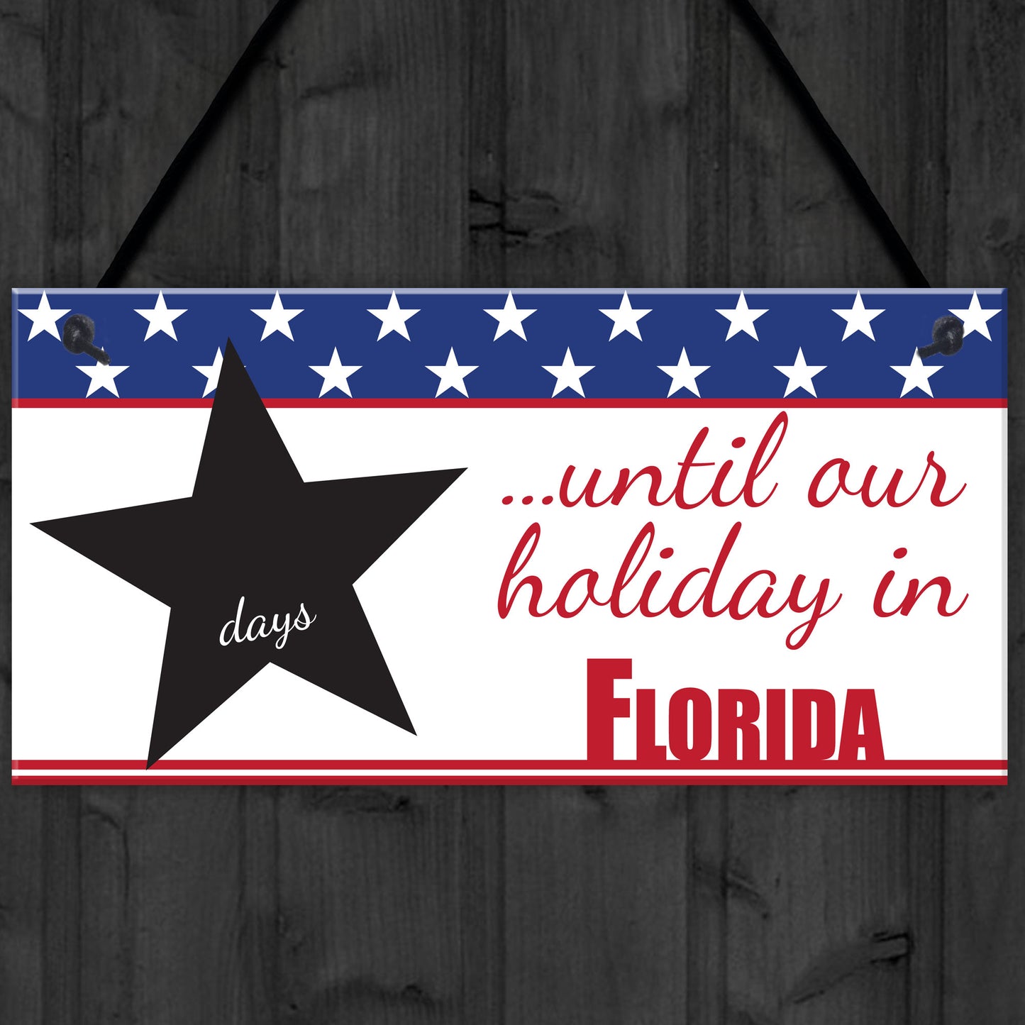 Personalised Chalkboard Countdown To Our Holiday in America Sign