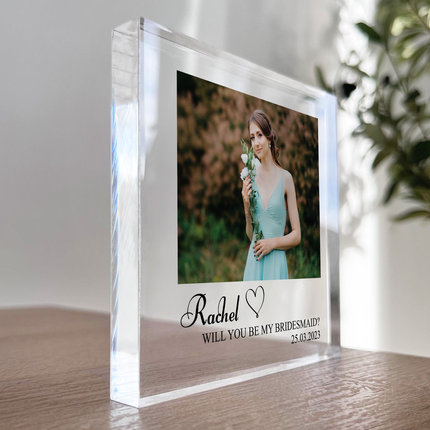 Will You Be My Bridesmaid Gift Personalised Photo Plaque