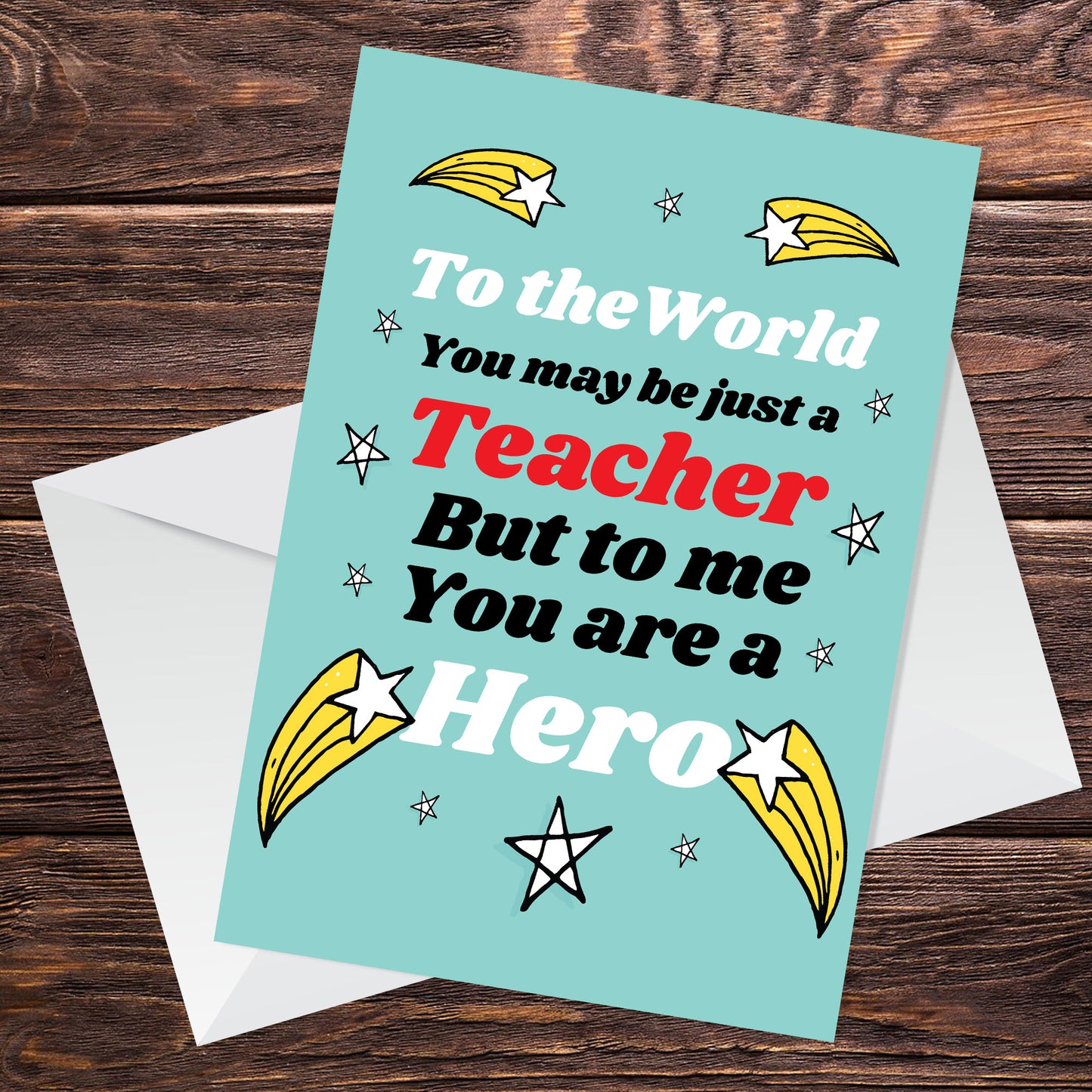 Thank You Teacher Card HERO Appreciation Card Ideal For Leaving