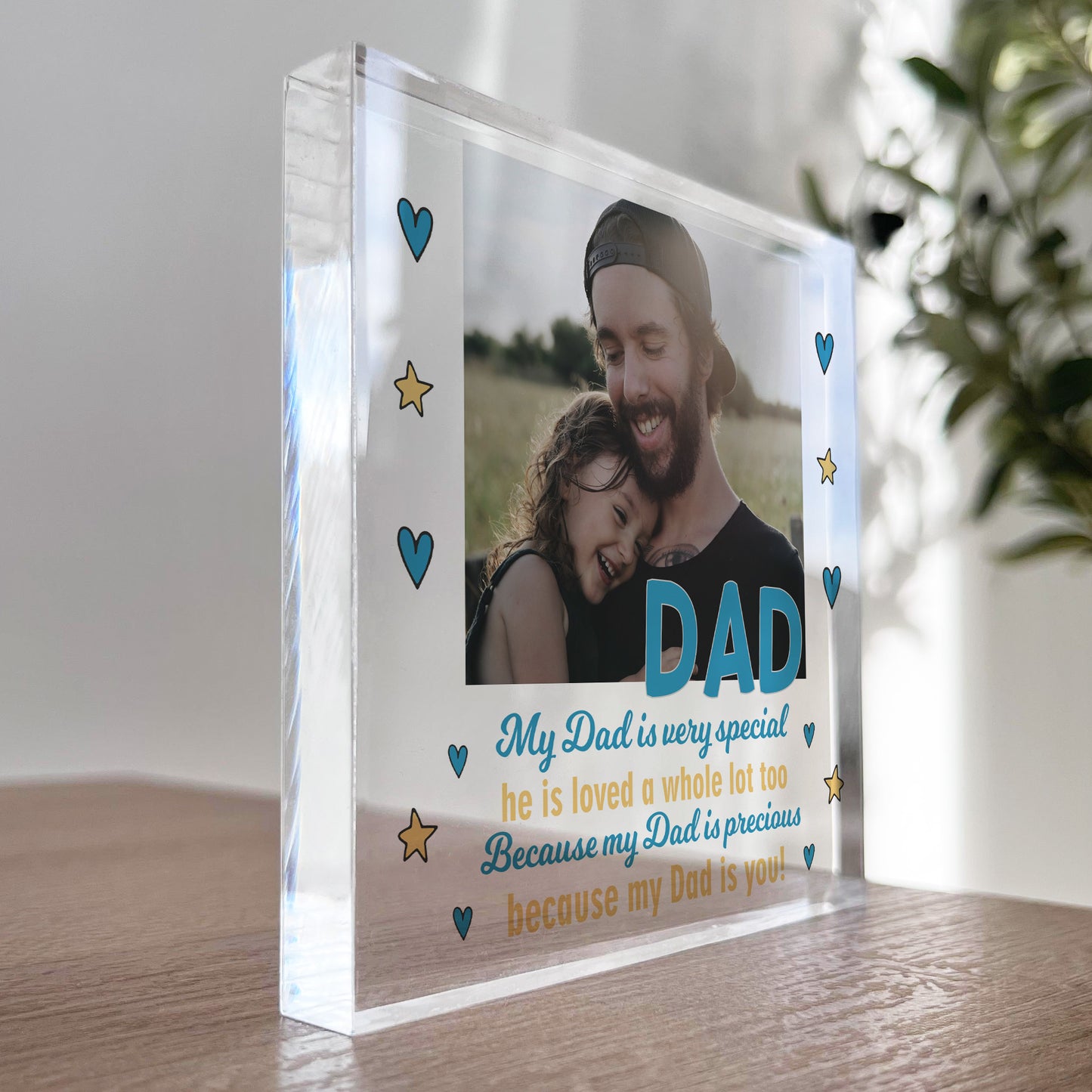 Personalised Dad Gifts For Christmas Birthday Photo Block Daddy