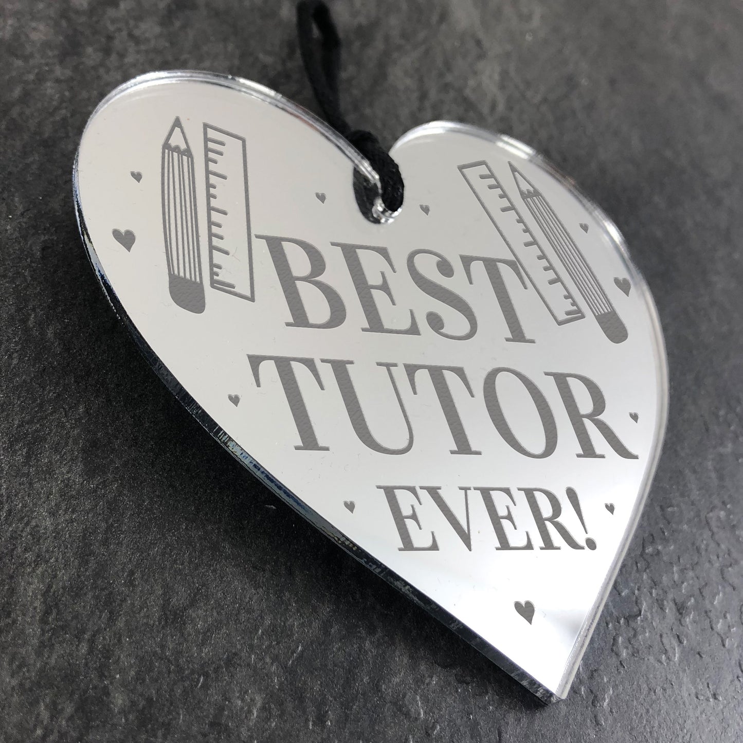 BEST TUTOR EVER Gift Engraved Heart Thank You Gift For Teacher