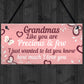Grandma Keepsake Gift For Birthday Christmas Xmas Hanging Plaque