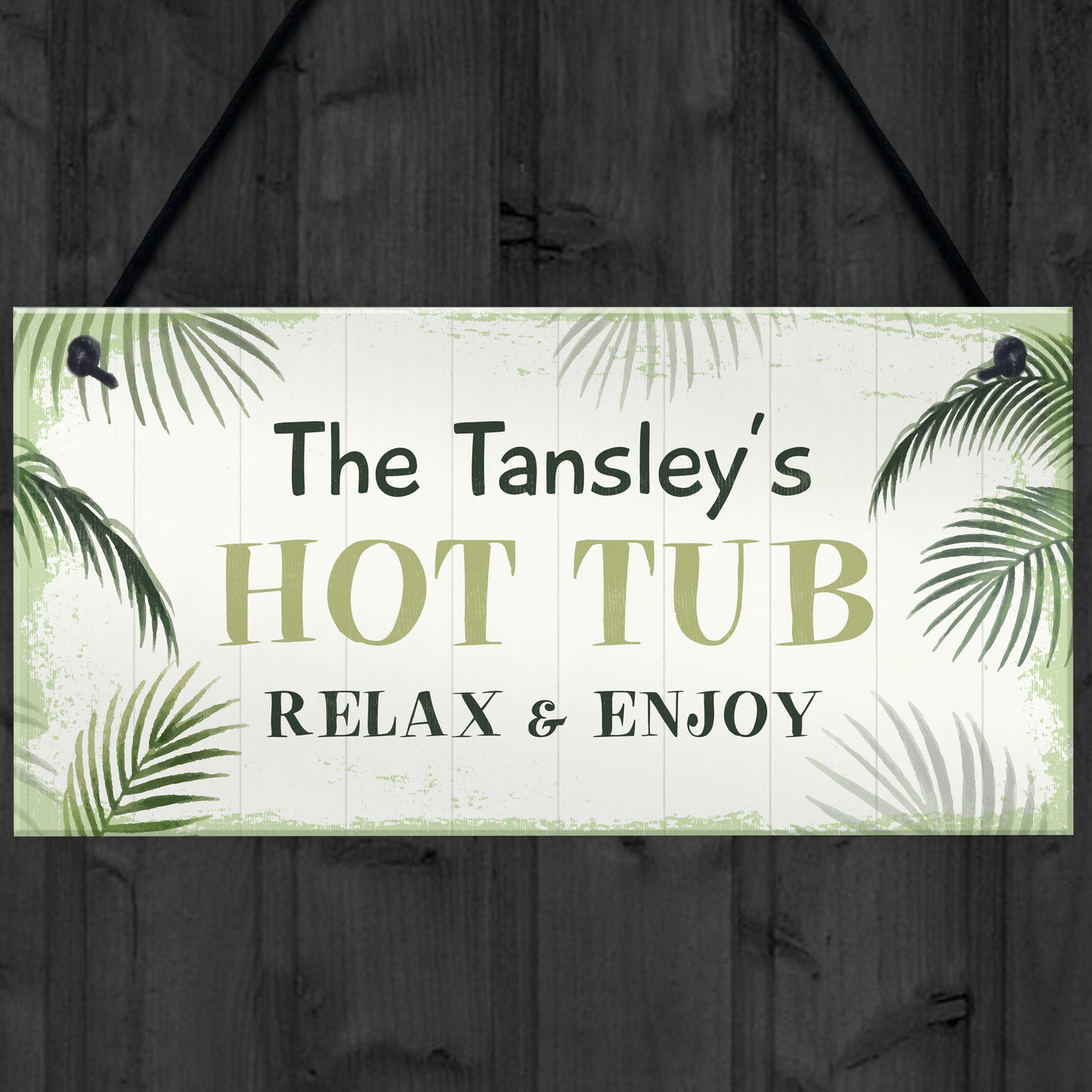 Shabby Chic Hot Tub Sign Plaque Personalised Hot Tub Sign Gift