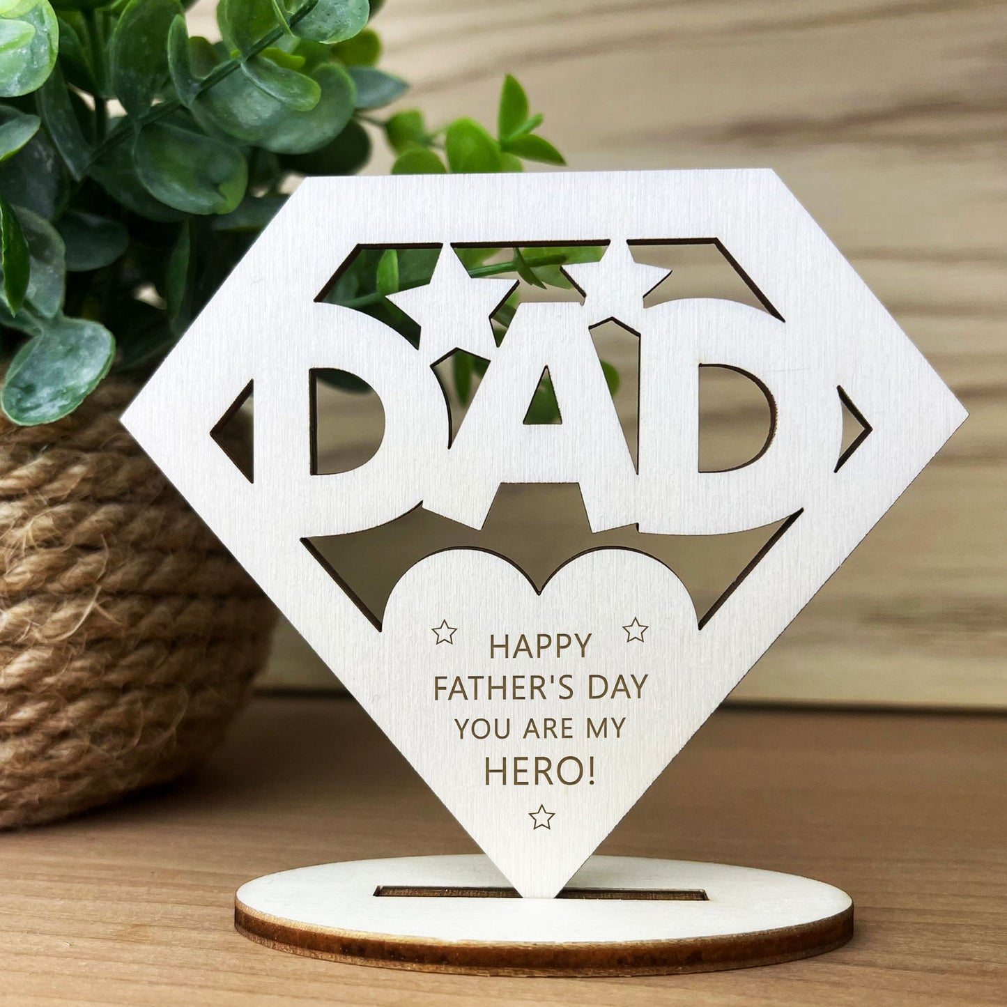 Fathers Day Gift Wood Sign Novelty Gift for Dad Daddy Superhero