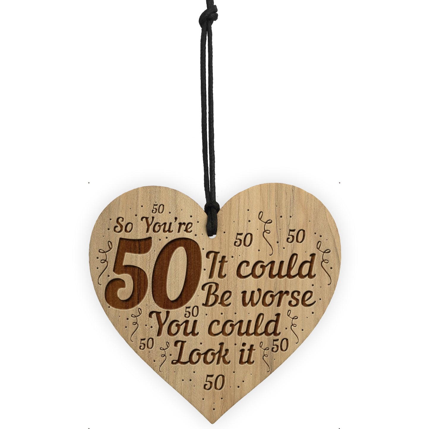 50th Birthday Gift For Men Women Funny Engraved Heart