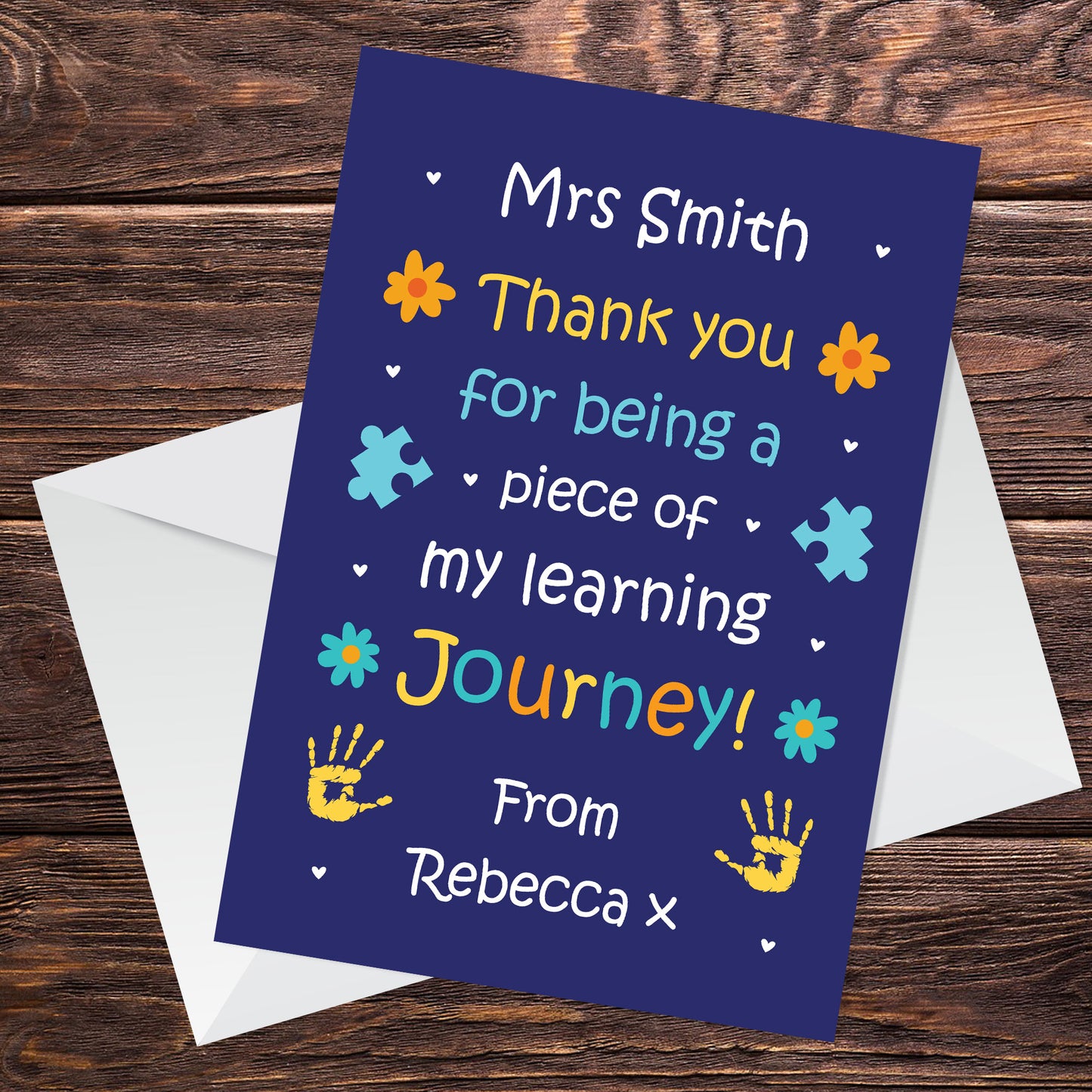 Teacher Thank You Card Personalised Teaching Assistant Nursery