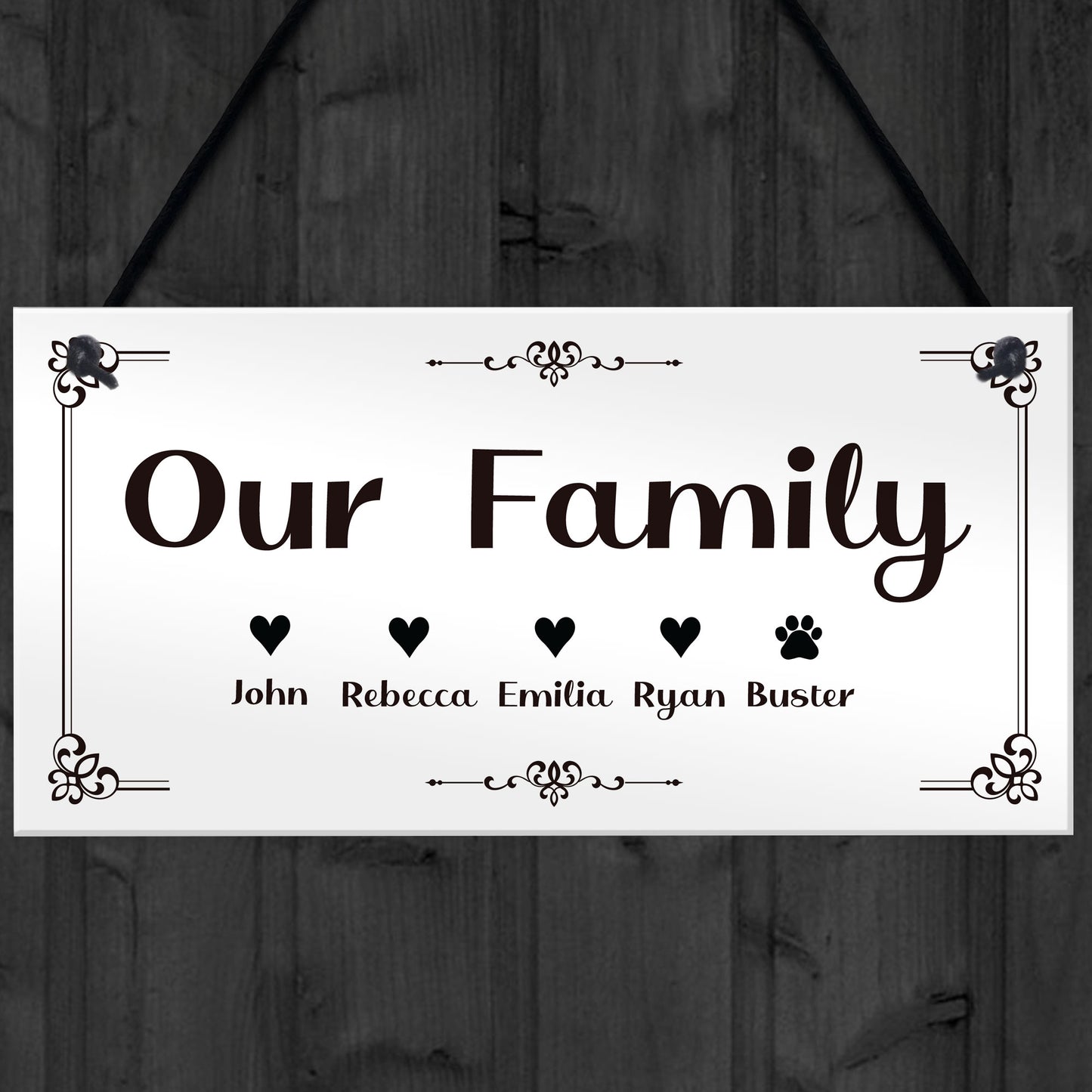 Our Family Sign PERSONALISED Home Decor Gift For New Home