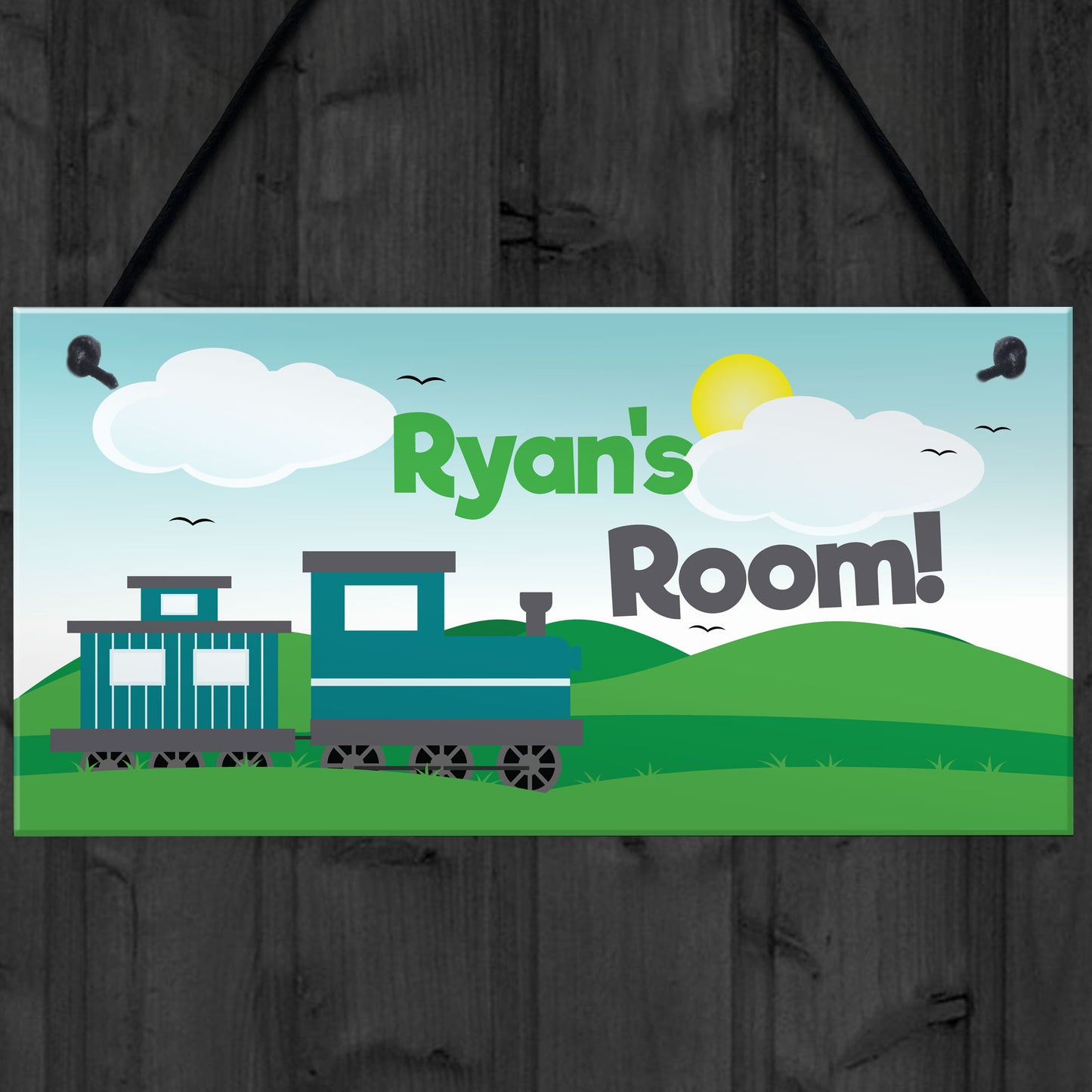 Train Theme Bedroom Door Sign PERSONALISED Boys Bedroom