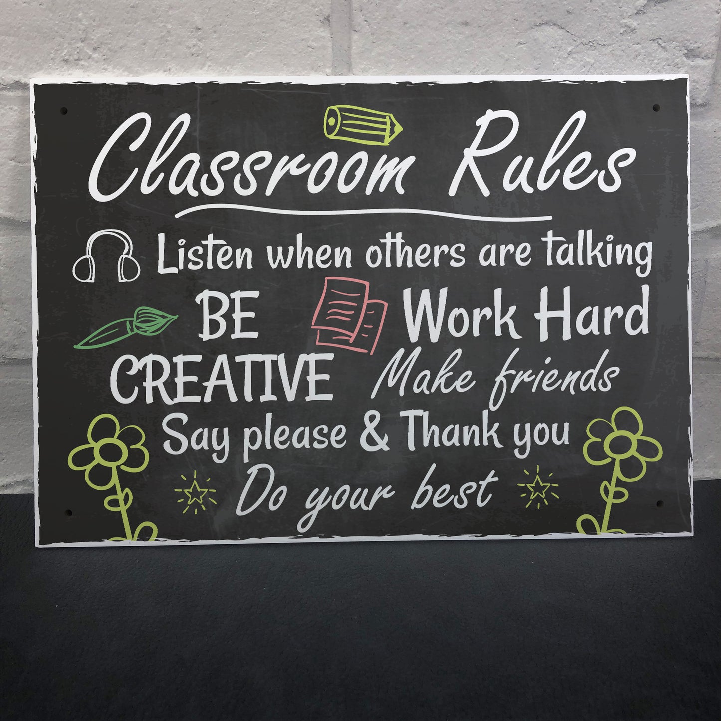 Handmade Classroom Rules Plaque Best Teacher School Nursery Sign