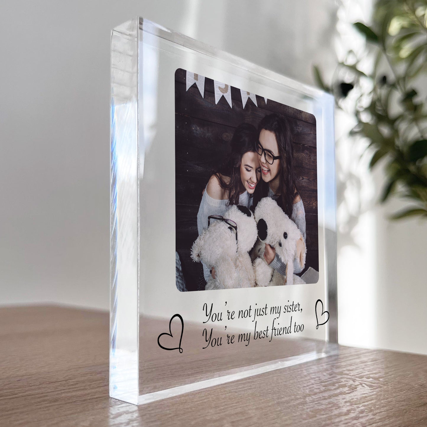 Personalised Sister Plaque Acrylic Photo Block Gifts For Sister