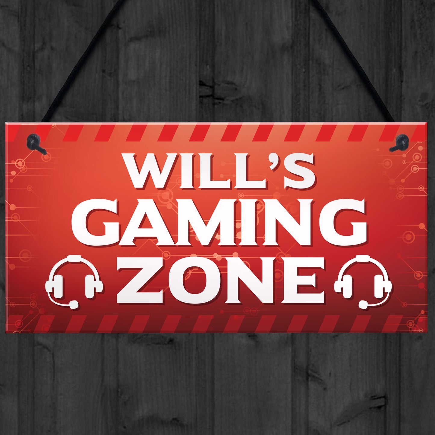 Gaming Zone Personalised Boys Bedroom Sign Novelty Gaming Sign