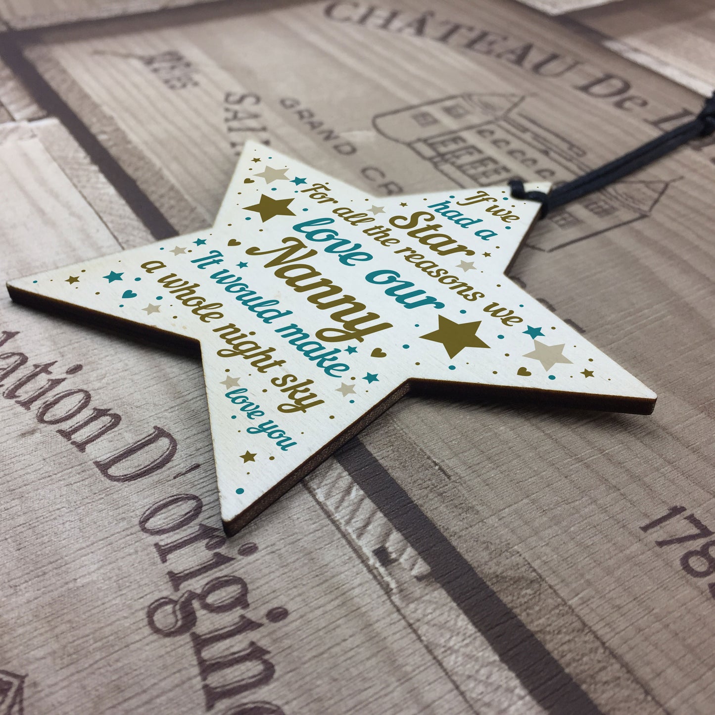 NANNY GIFTS Nanny Birthday Gift Wooden Star Plaque Mothers Day