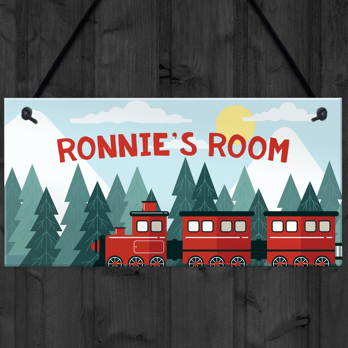 PERSONALISED Bedroom Sign For Boy Train Lover Nursery Sign