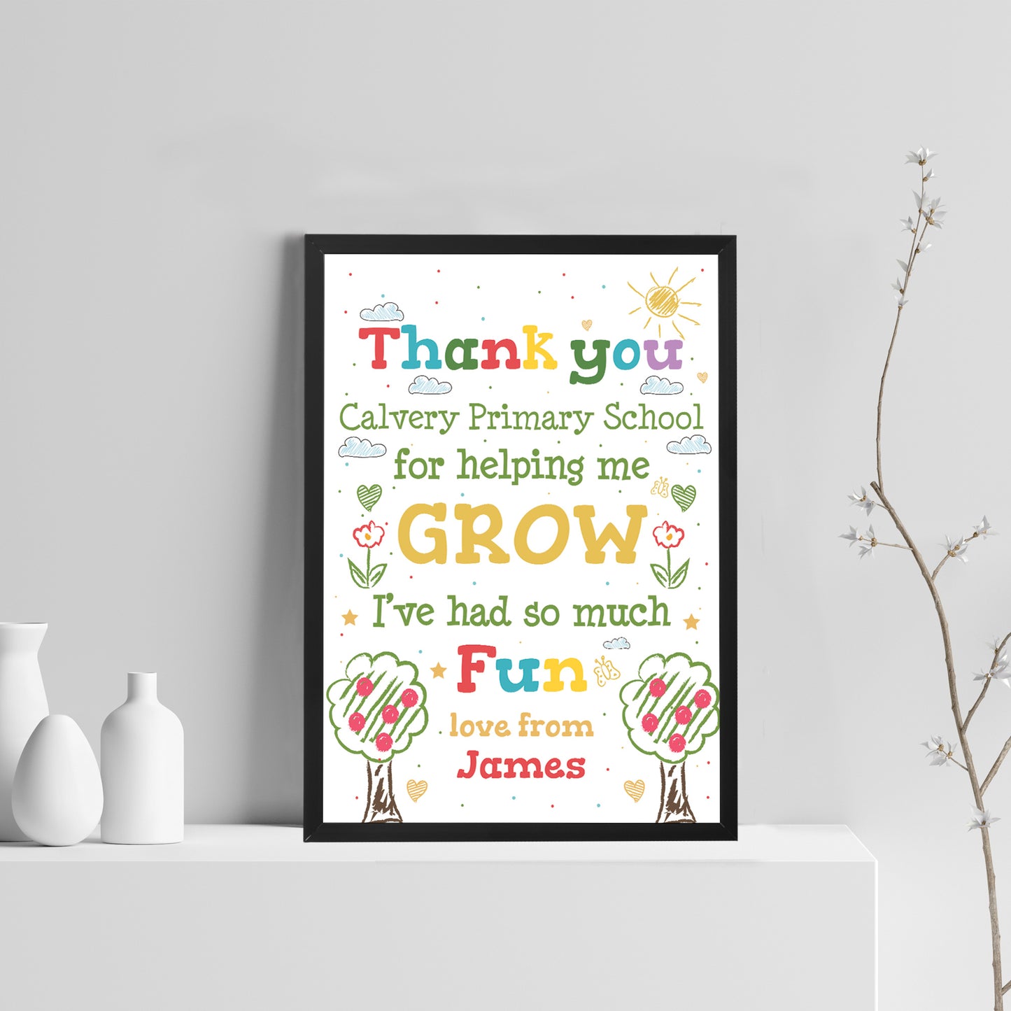 Personalised TEACHER Thank You Gift Class Quote Print Gift