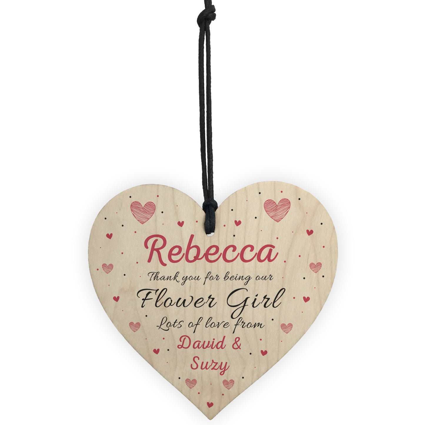 Personalised Thank You Gifts For Flower Girl Plaques Wood Heart