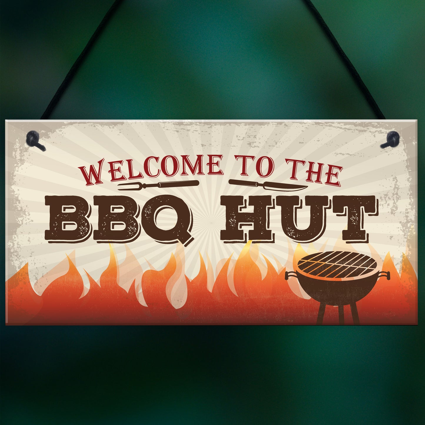 BBQ Hut Hanging Garden Sign Summer House Bar Man Cave Shed