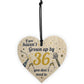 Funny Happy Birthday 36 Wood Heart Man Wife Brother Sister Gift
