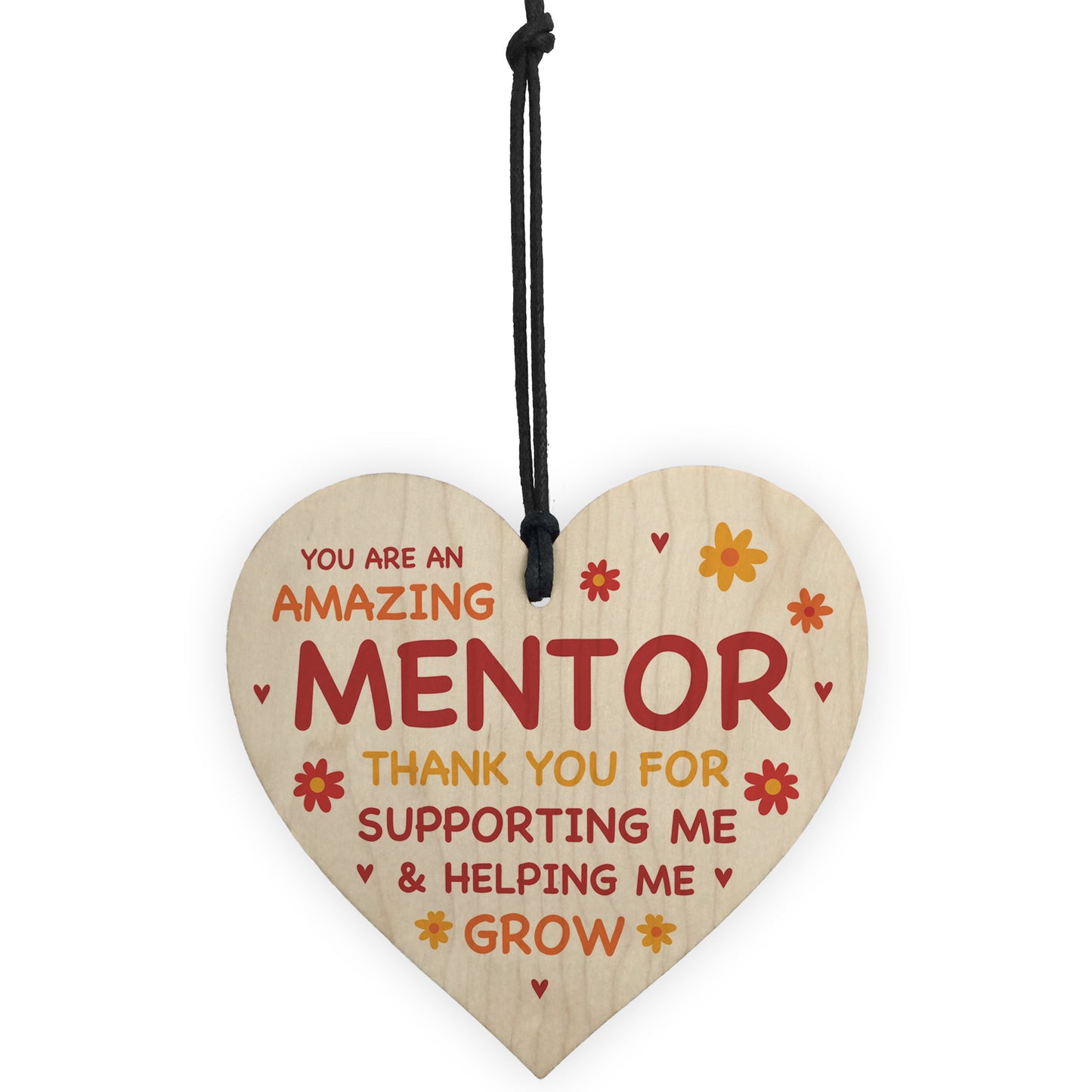 MENTOR Gift Hanging Wood Heart Thank You Teacher Mentor Gift