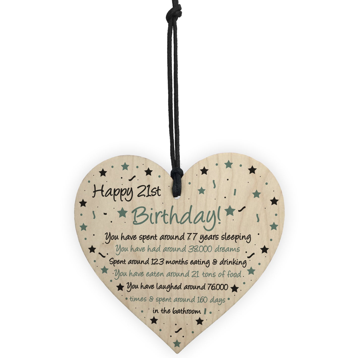 Funny 21st Birthday Gift For Daughter Son Wood Heart Card