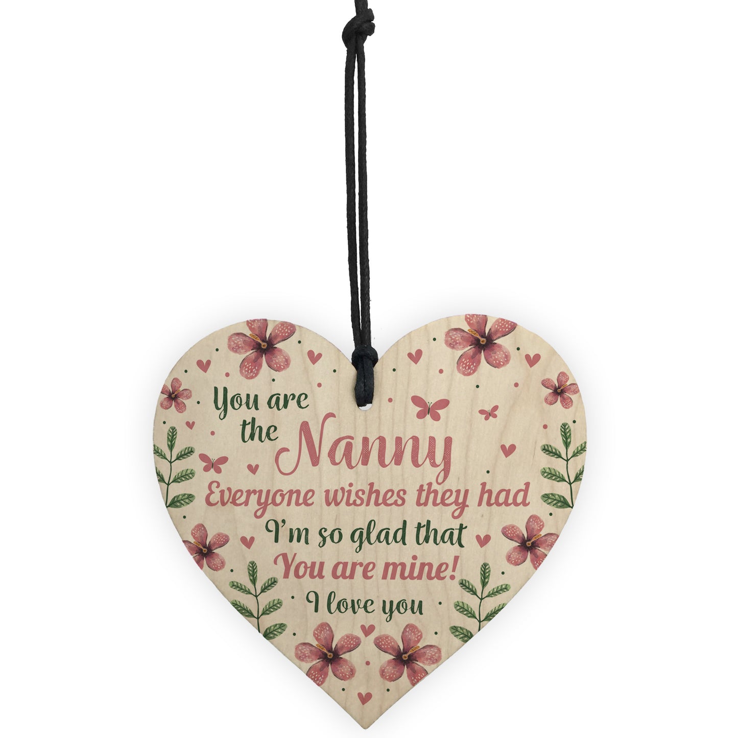 Nanny Birthday Gifts Mothers Day Wooden Heart Plaque For Nan