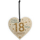 18th Birthday Handmade Wooden Heart Plaque Friendship Card Gift