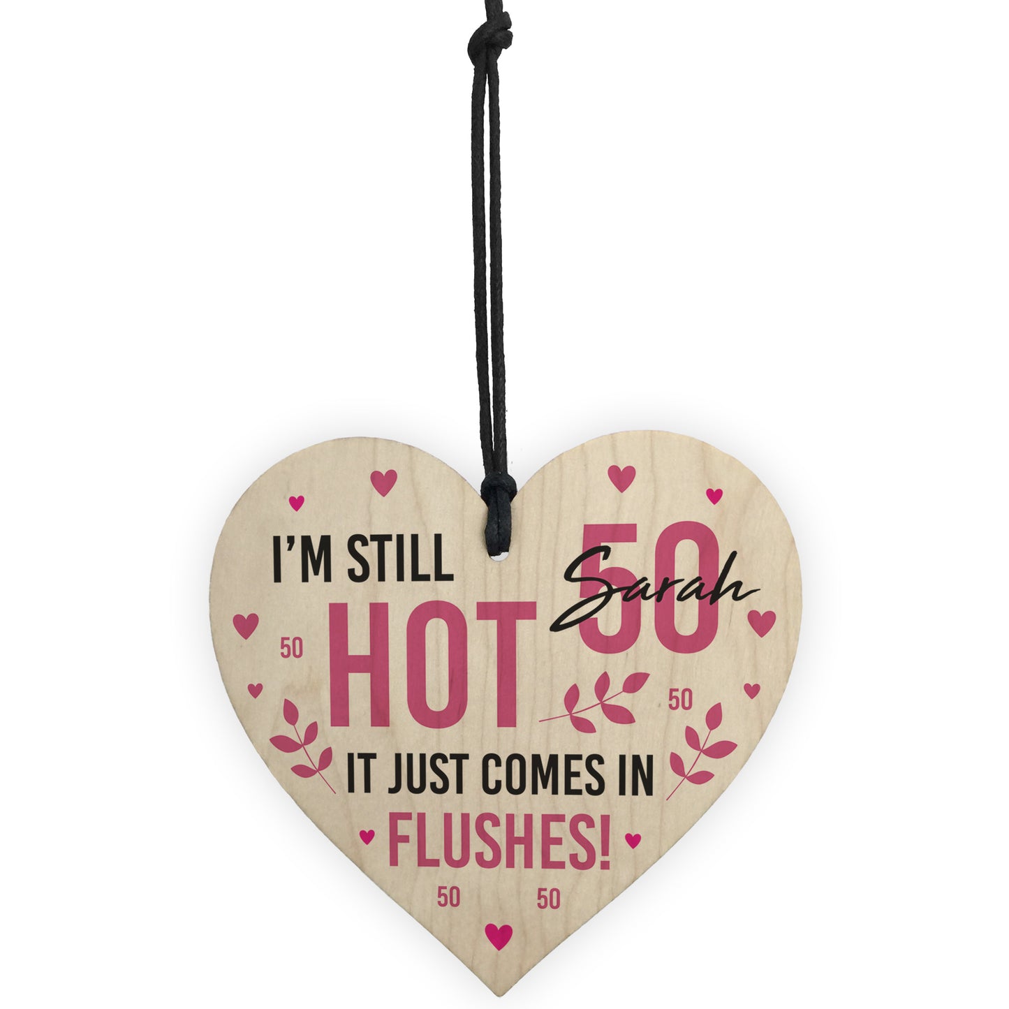 Funny 50th Birthday Gifts For Women Wood Heart Fifty Birthday