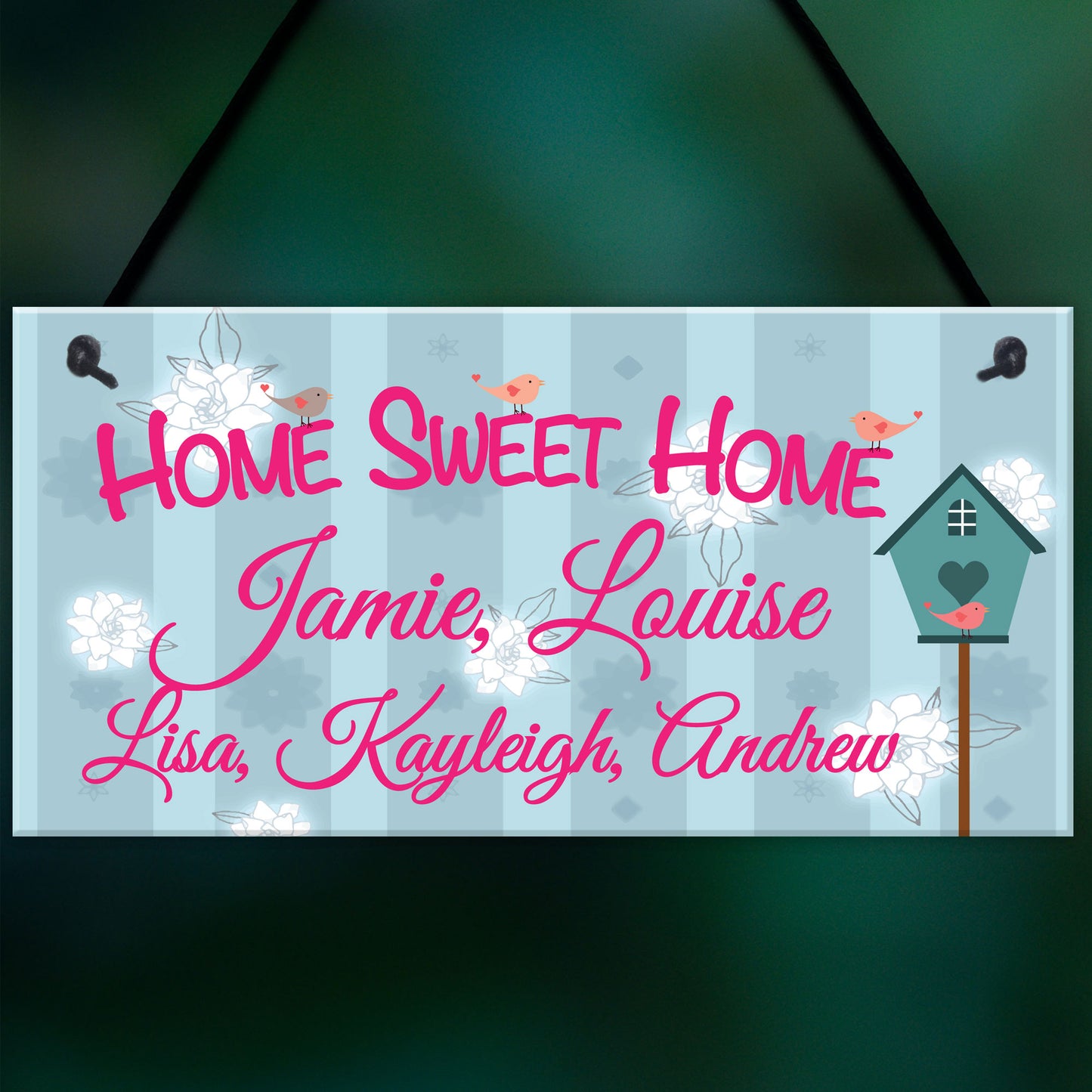 Personalised Home Sweet Home Hanging Plaque Sign Gift