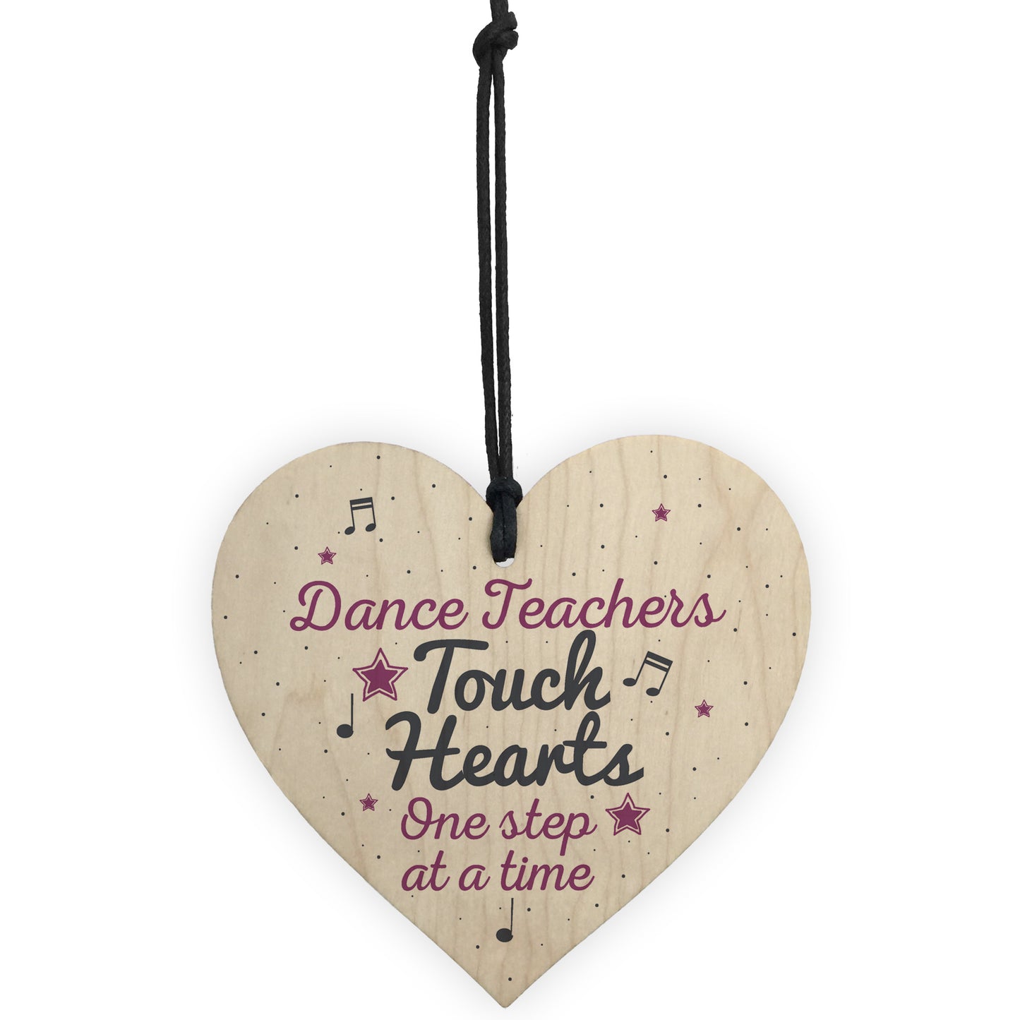 Handmade Wooden Heart Thank You Dance Teacher Gift Birthday