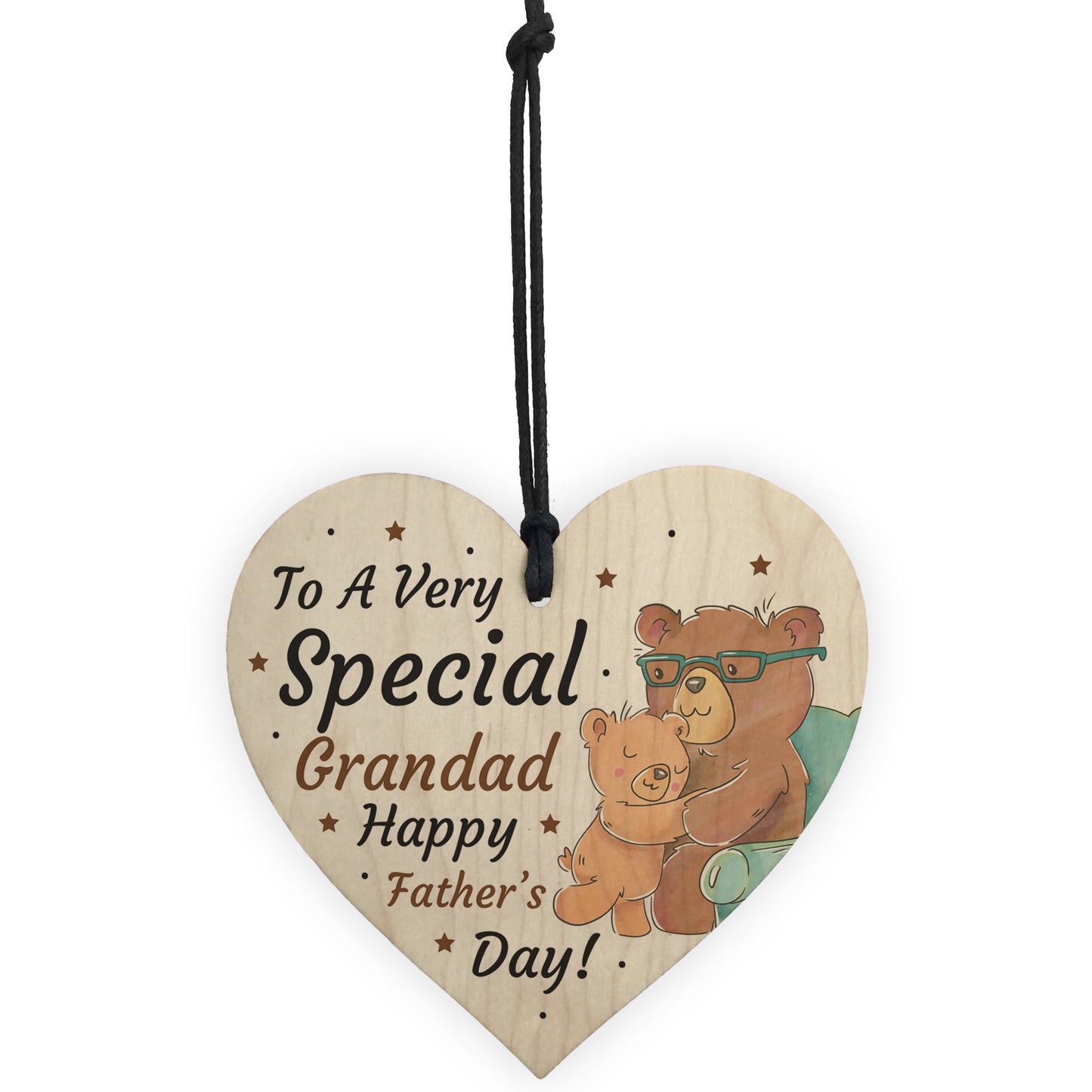 Cute Fathers Day Gift For Grandad Wood Heart Grandparent Gift