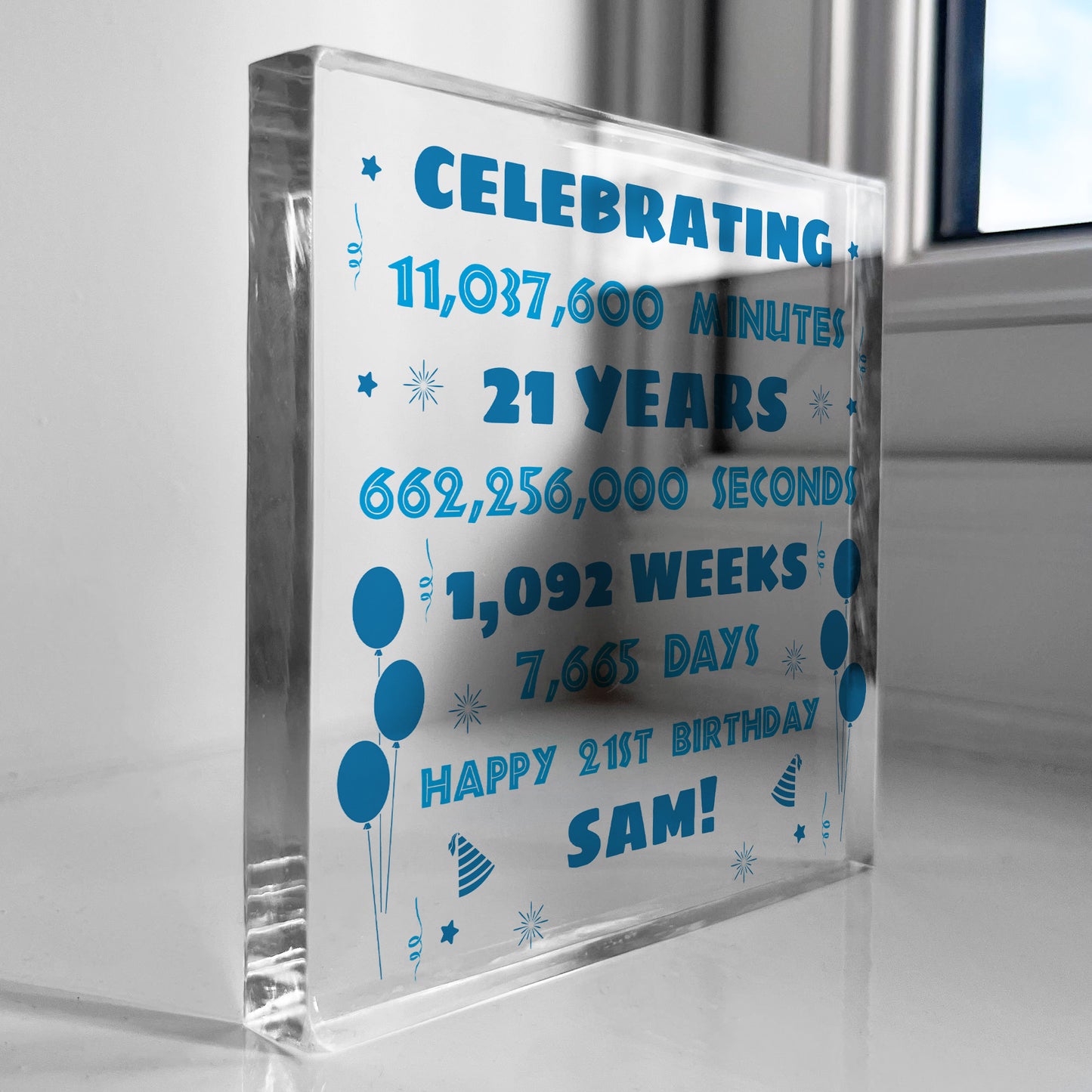 Personalised 21st Birthday Gift For Son Brother Freestanding