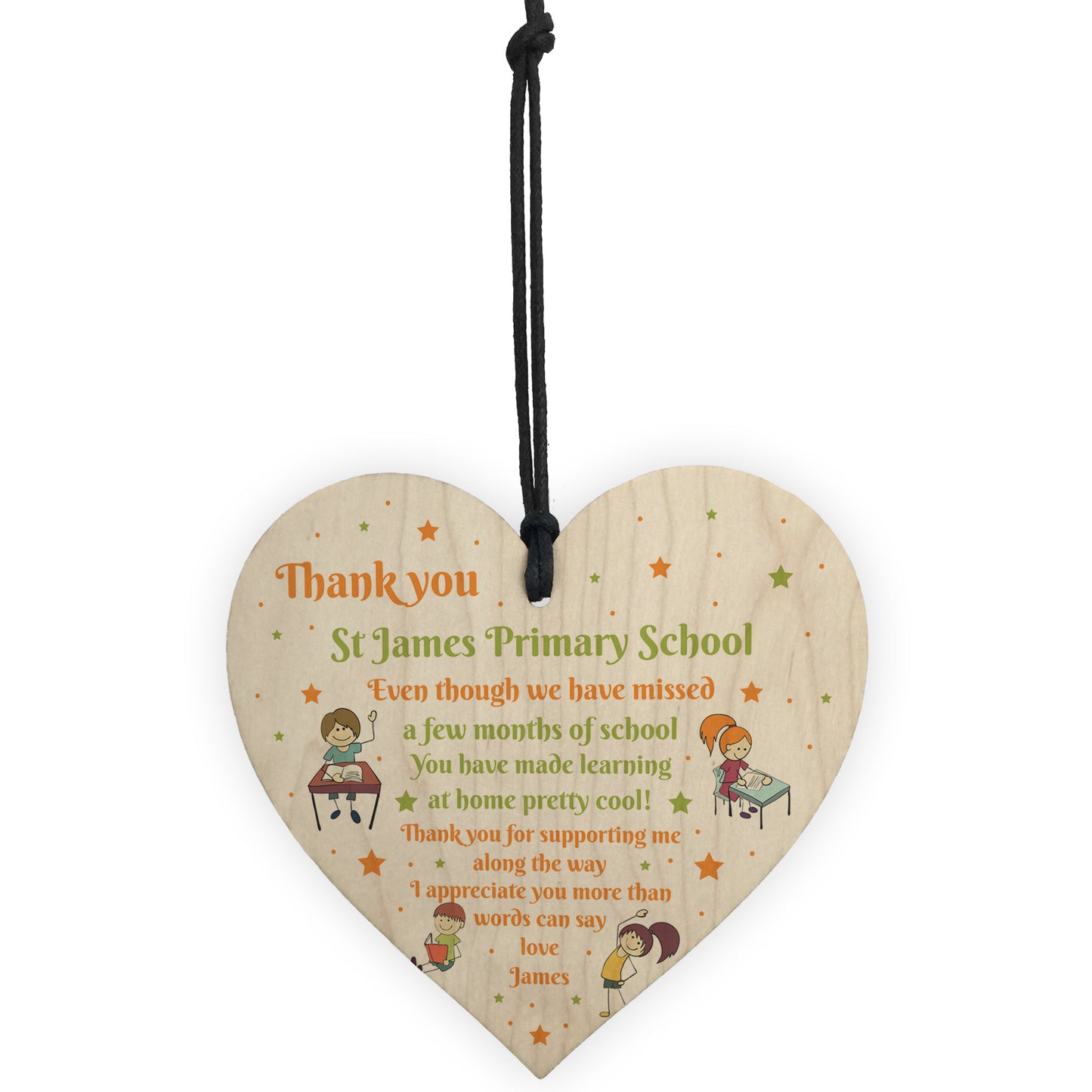 School Thank You Gifts Wood Heart End Of Term Gift Teacher