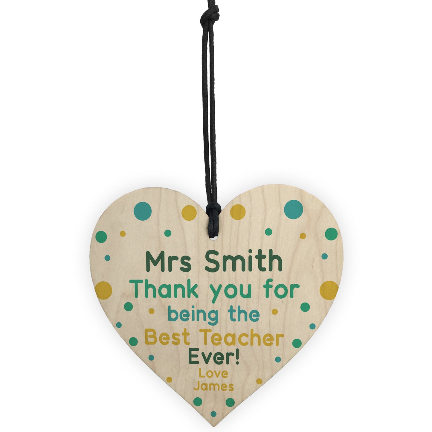 Personalised Wood Heart Thank You Teacher Gifts Nursery Gift