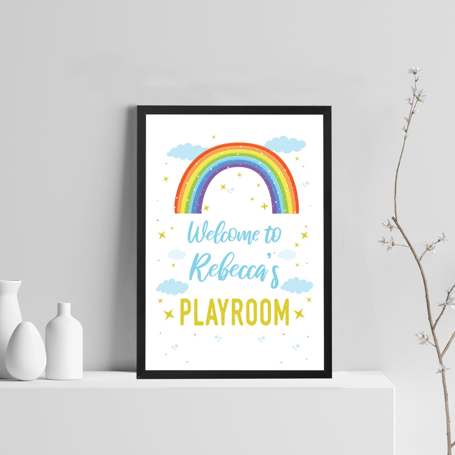 Personalised Kids Play Room Wall Print Nursery Decorations Art