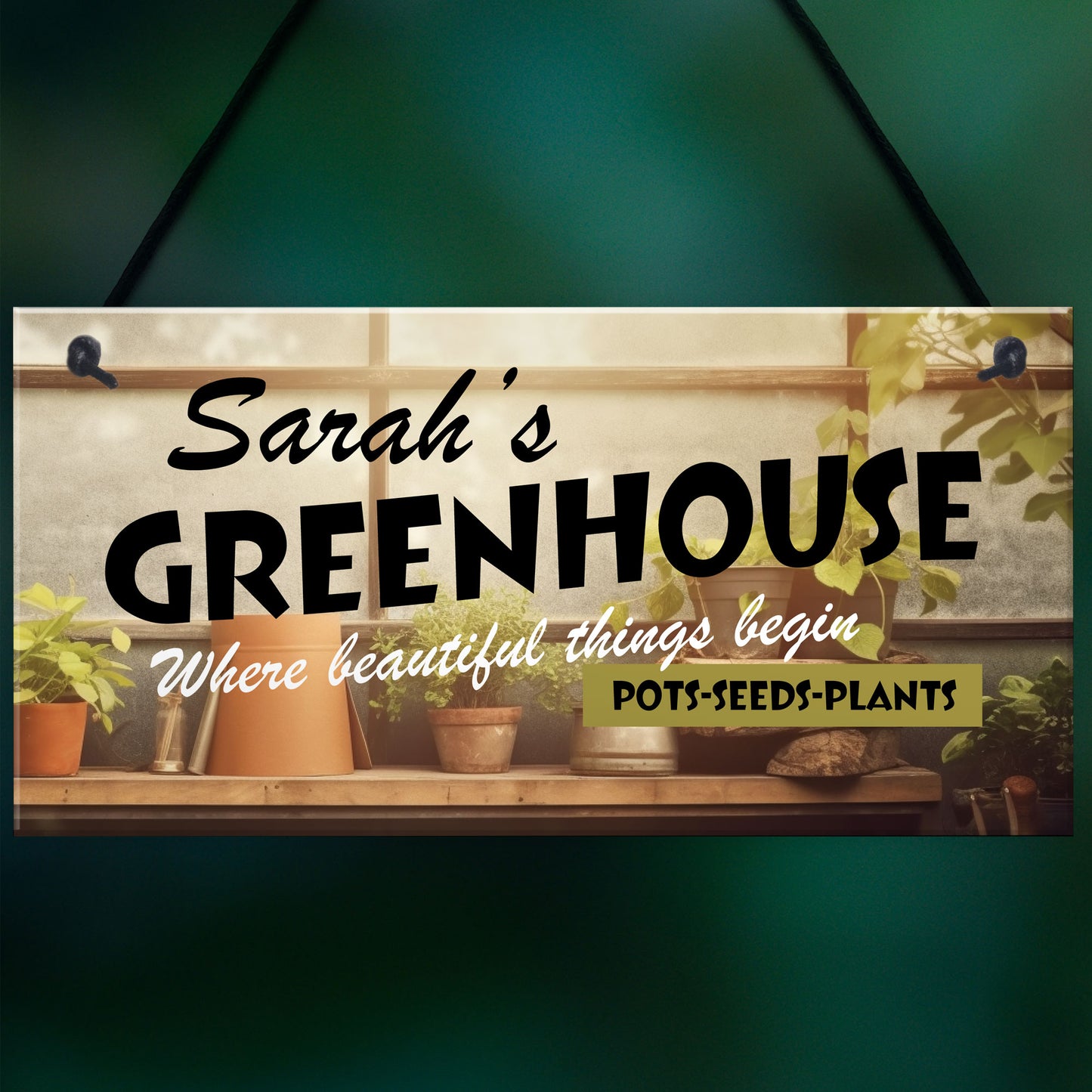 Shabby Greenhouse Sign PERSONALISED Shed Sign Garden Sign