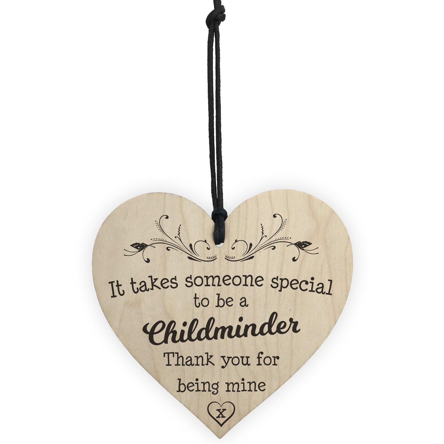 Thank You Special Childminder Wooden Hanging Heart Plaque