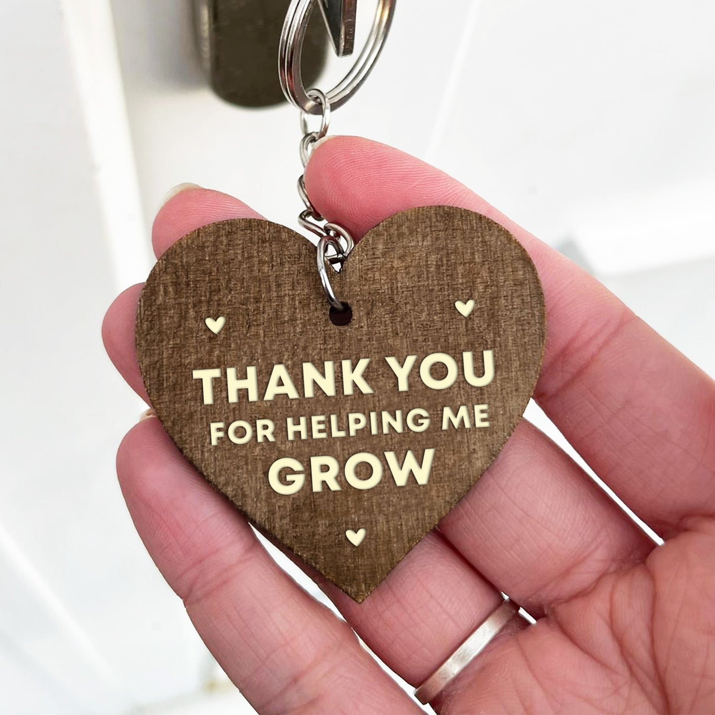 Teacher Appreciation Keyring Gift Wood Heart Teacher Gifts