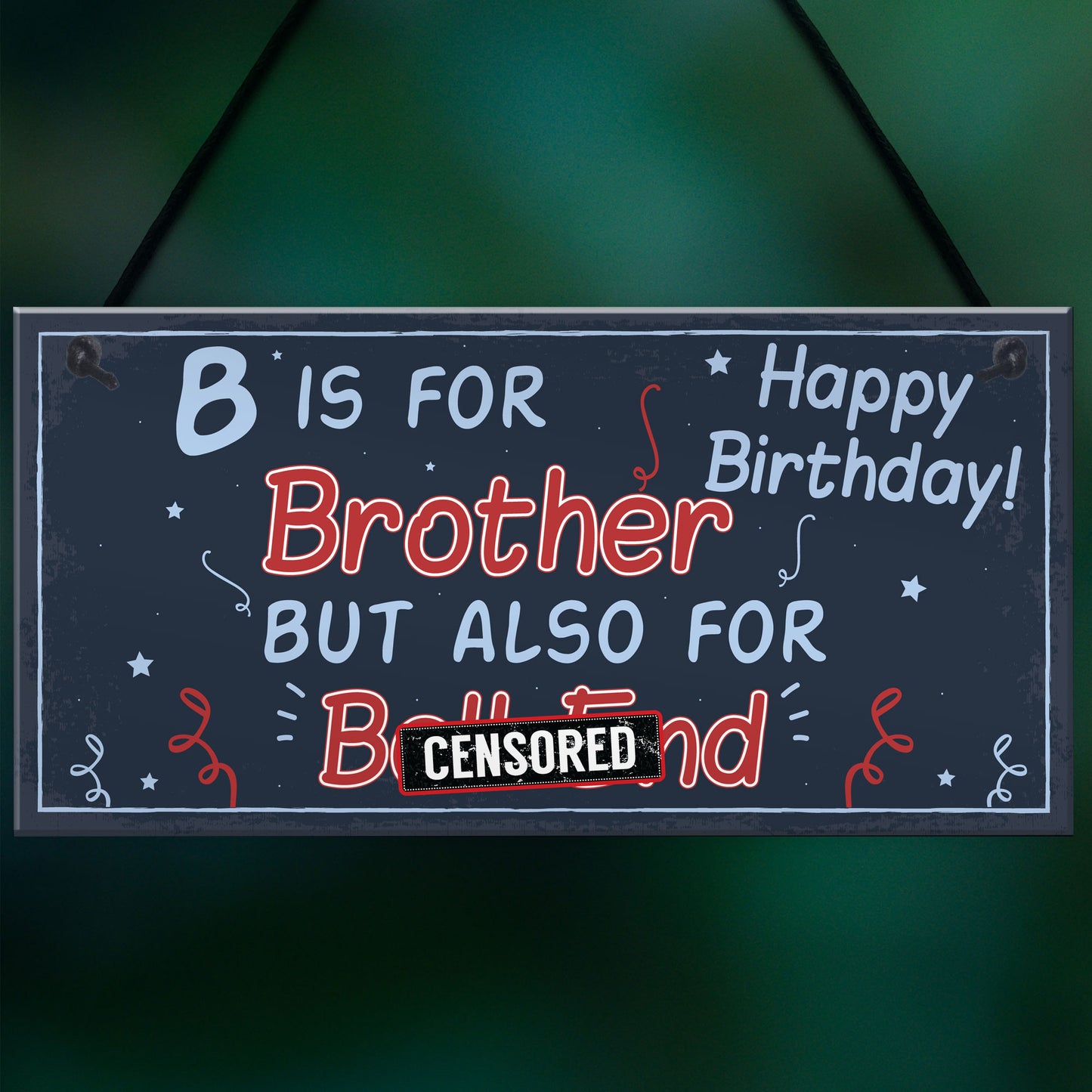 Funny Happy Birthday Brother Rude Card Plaque Gift Mum Dad Gift