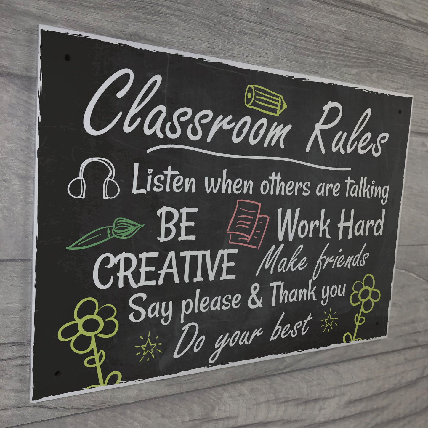 Handmade Classroom Rules Plaque Best Teacher School Nursery Sign