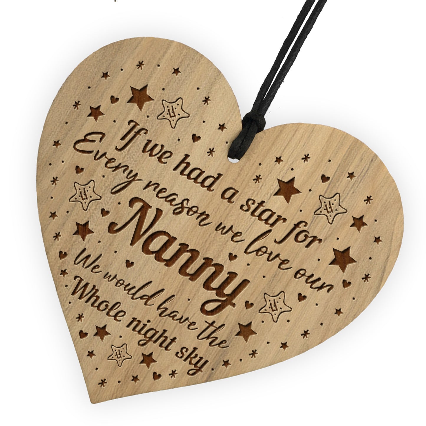 Gift For Nanny Birthday Christmas Engraved Heart LOVE Gift