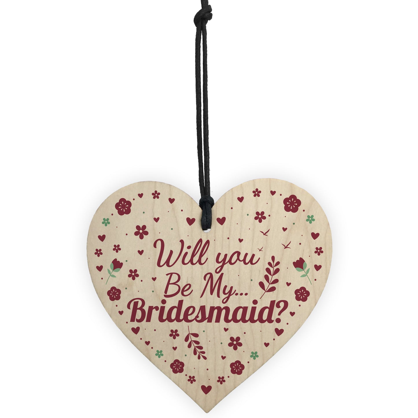 Will You Be My Bridesmaid Wood Heart Wedding Asking Friendship