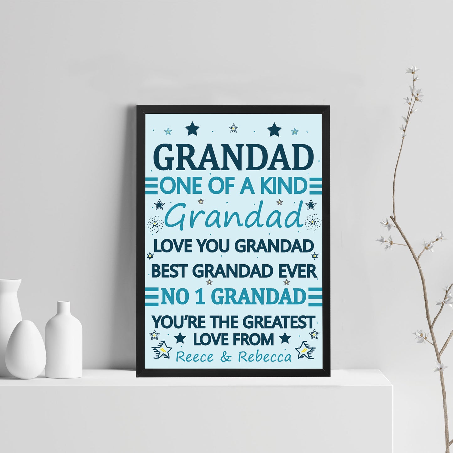 Fathers Day Gift For Grandad Framed Print Grandad Gift For Him