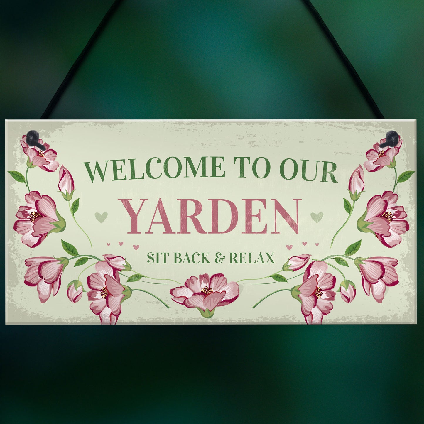 Yarden Sign For Outdoor Welcome Sign For Garden Summerhouse