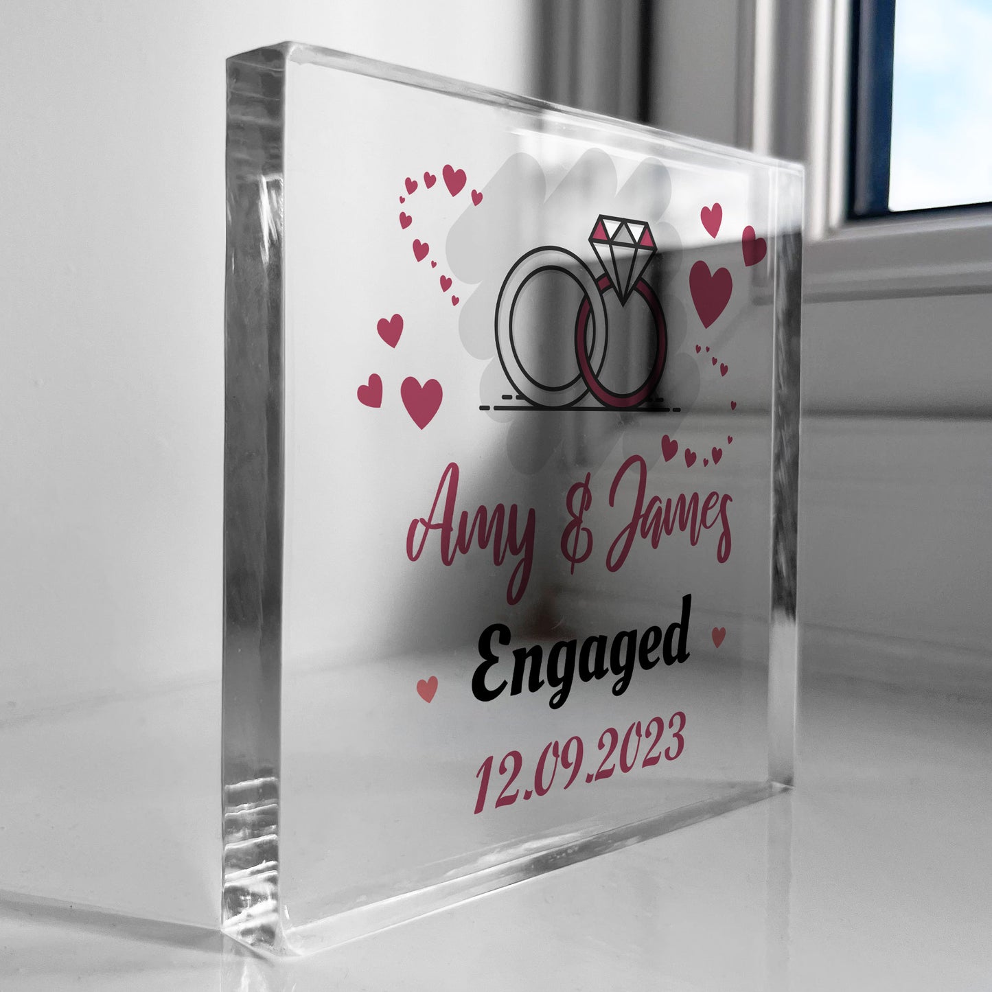 Engagement Gifts For Couple Personalised Block Congratulations