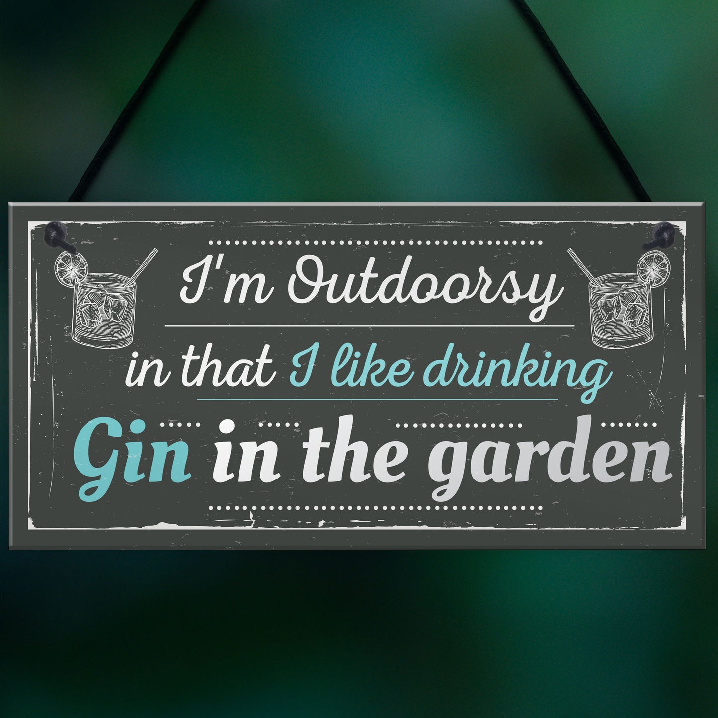 Drinking Gin In The Garden Funny Alcohol Sign Party Gift Shed