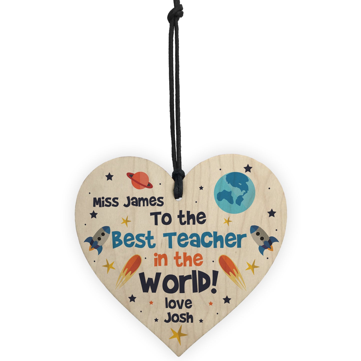 PERSONALISED Best Teacher Wooden Heart Leaving Gifts