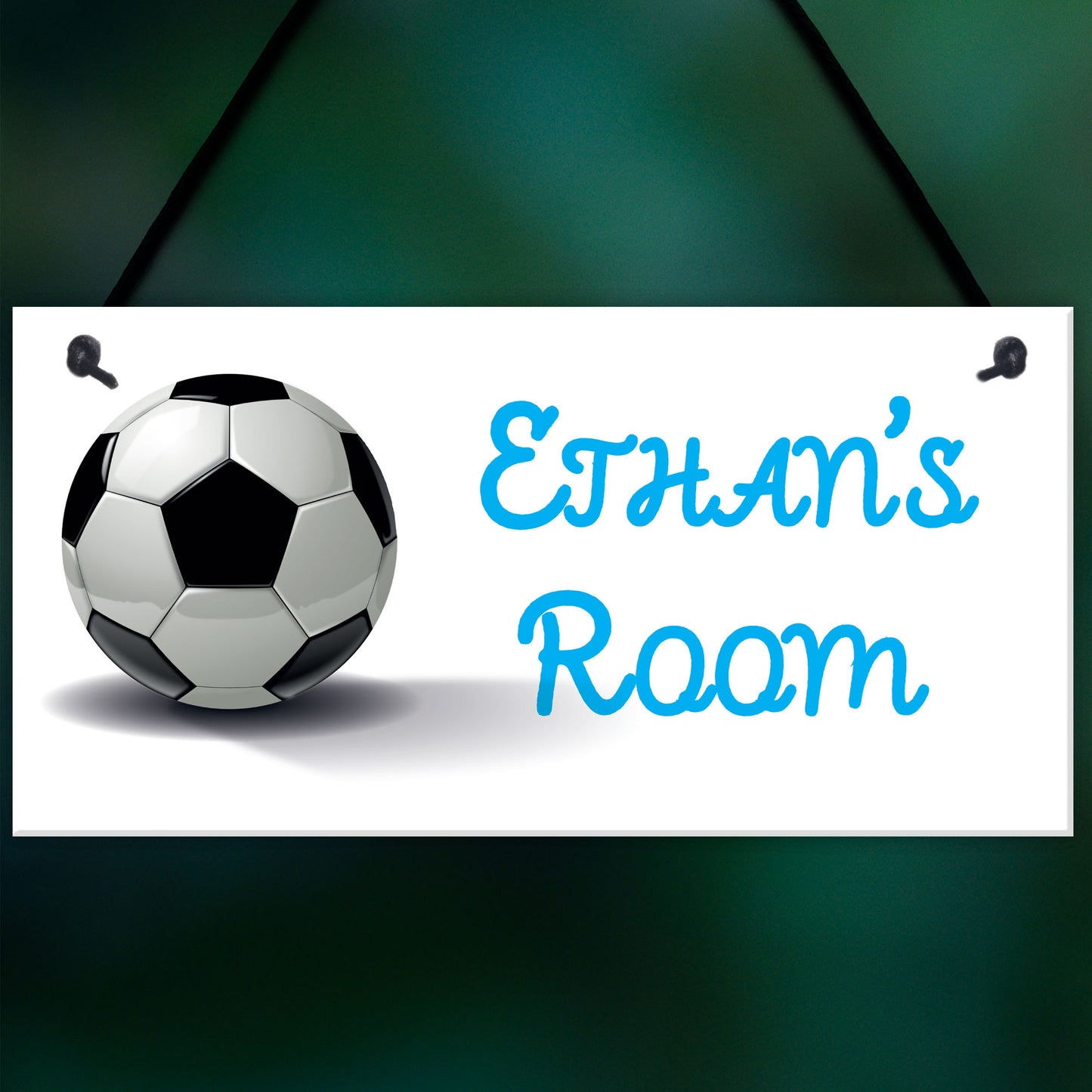 Personalised Football Boys Name Room / Man Cave Hanging Sign