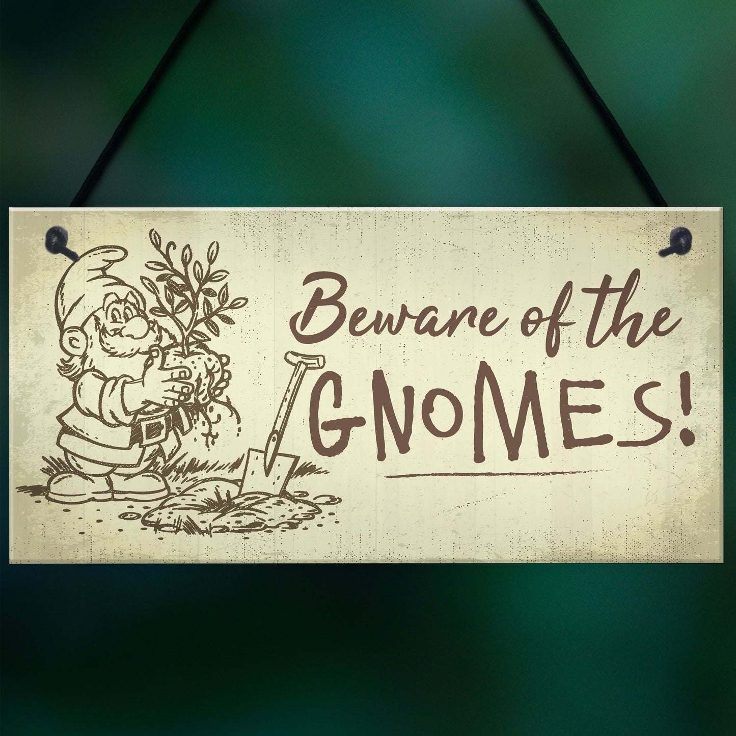 Beware Of The Gnomes Funny Garden Sign House Door Wall Plaque