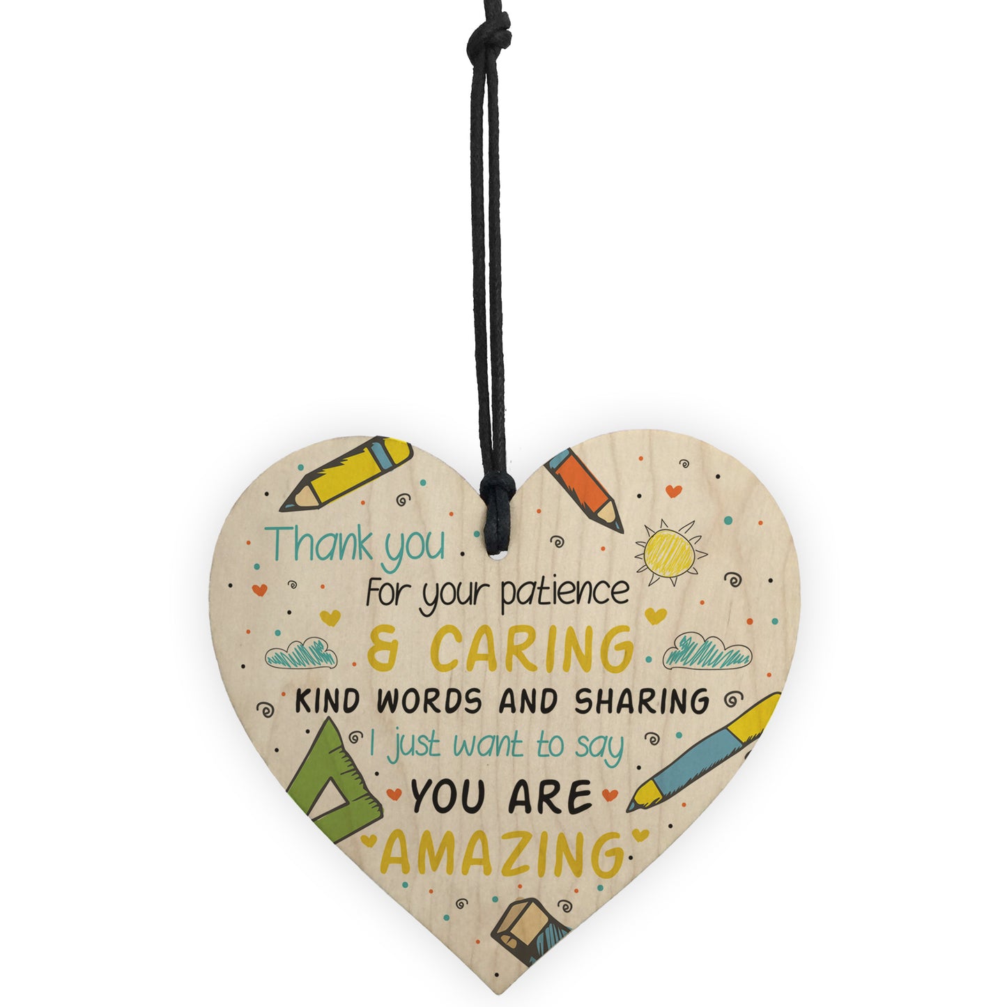 Gift For Teacher And Assistant Wood Heart Nursery Thank You Gift